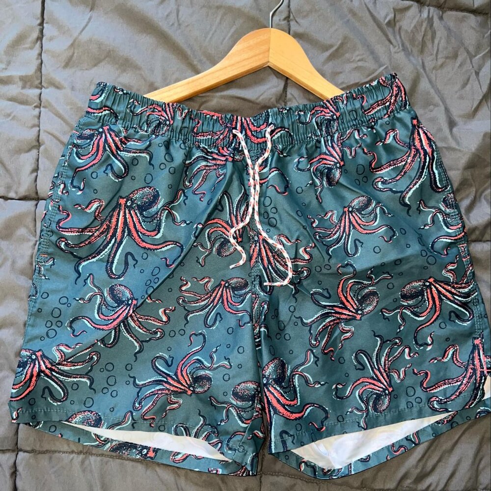 Men's 6" Octopus Print Swim Trunks - Goodfellow & Co™ Gray M